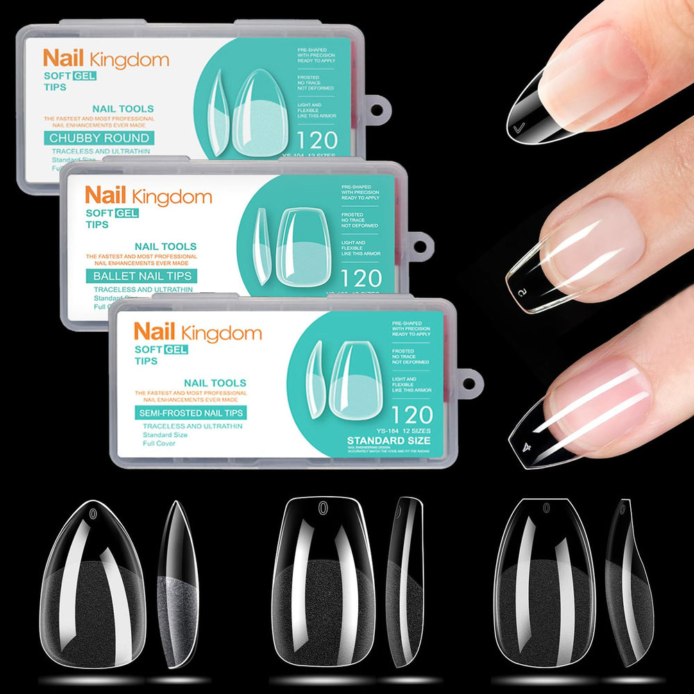 BlueZOO soft gel almond tips for natural looking extensions at home