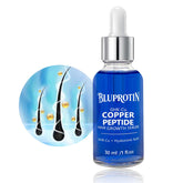 BLUPROTIN Exosome Copper Peptides serum bottle supports scalp health for fuller-looking hair.