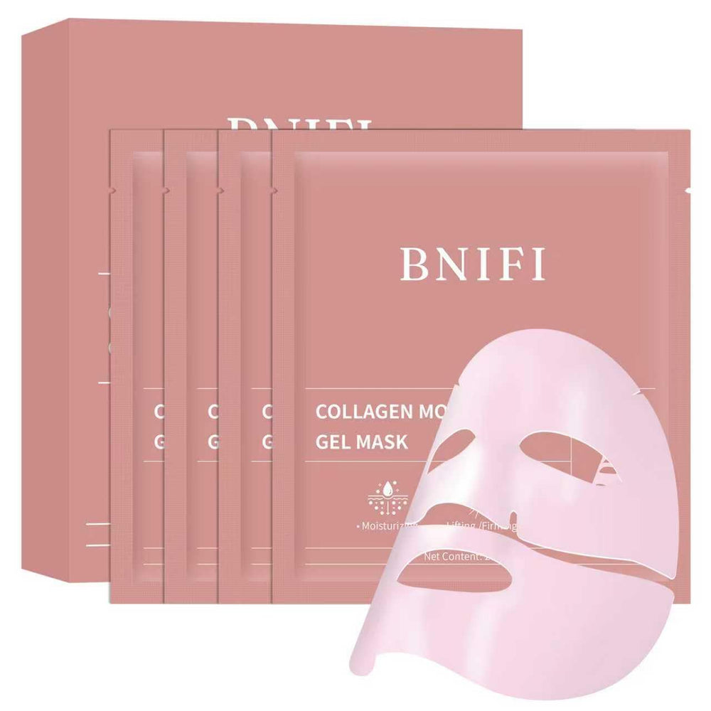 BNIFI collagen mask packaging highlights hydrogel sheet for at-home hydration