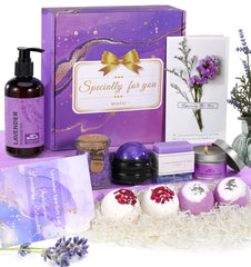 Bnlcd lavender bath gift set packaging for an elegant unboxing experience.