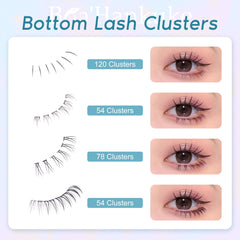 Boahankuke bottom lashes in four styles for customizable eye-opening effects.