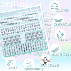 Boahankuke bottom lashes with invisible band for comfortable wear.