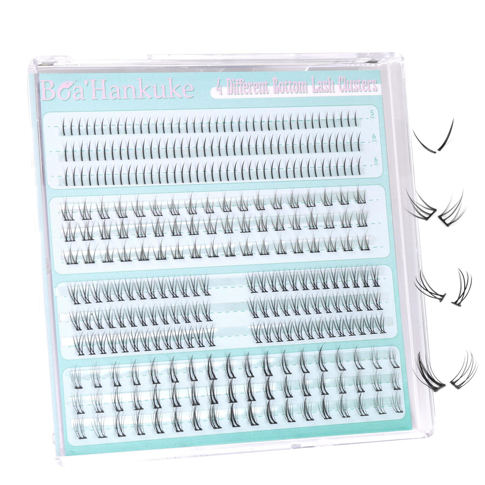 Boahankuke bottom lashes with tweezers included for precise at-home application and natural look.
