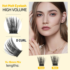 Bodermincer cluster lashes being picked with tweezers for precise, professional application.