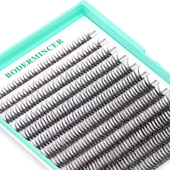 Bodermincer individual lash clusters with 12 fibers and C curl for comfort