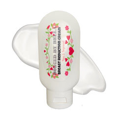 Bodied by Bella breast reduction cream bottle front, vegan formula for fast absorption