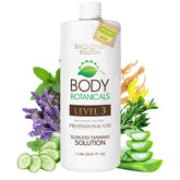 Body Botanicals sunless tanning bottle shows natural, streak-free color for everyday use