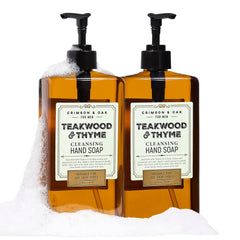 Body Prescriptions Crimson and Oak hand soap with pump, Teakwood and Thyme, two-pack convenience