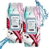 Body Prescriptions makeup cleansing wipes resealable pack close-up for on-the-go cleansing.