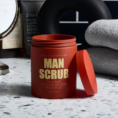 Body Prescriptions Men's Exfoliating Scrub twist-top demonstrates convenient use.