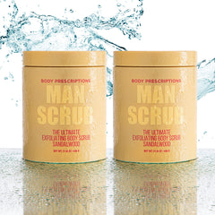 Body Prescriptions Pack of 2 sandalwood scrub ideal for routine skin care.