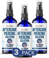 BodyJ4You piercing aftercare spray bottle promotes clean healing for ears and cartilage.