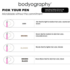 Bodyography Epic Brow Liquid Definer Pen creates precise hair-like strokes.