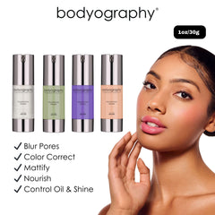 Bodyography Foundation Primer glow-like finish suggesting a radiant base for makeup.