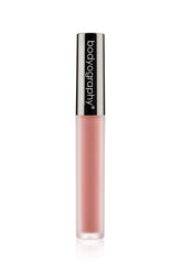 Bodyography Lip Lava Stripped bottle pour with bold pigment and matte finish.