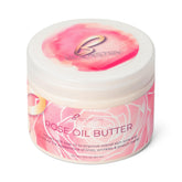 Bodystry Rose Oil Butter bottle showing rich, hydrating texture for smoother skin