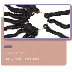 BOHOBABE pre-looped locs enable quick installation and styling.
