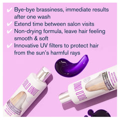 Bold Uniq Purple Shampoo pour creates rich lather to nourish color-treated hair.