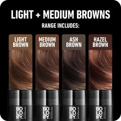 Boldify sample kit root-match guide shows how to blend fibers with natural roots.
