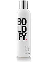 Boldify Thickening Shampoo bottle with rice water boosts lightweight volume for fine hair.