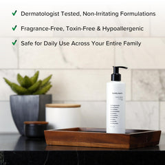 Boldly Basic Face Wash hands-application demonstrates safe, fragrance-free formula for sensitive users.