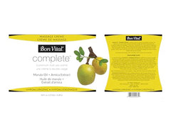 Bon Vital Complete Massage Creme half-gallon label—great for clinics needing extended use.