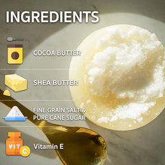 Bonblissity Lavender Body Polish with gold spoon for clean scooping