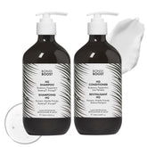 BondiBoost HG anti-thinning shampoo bottle promotes fuller-looking hair.