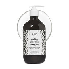 BondiBoost HG shampoo bottle shows sulfate-free formula for fuller-looking hair.