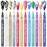 BONNIE CHOICE 12 Colors Nail Art Pens with color swatches for versatile design.