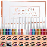 BONNIE CHOICE 16-color glitter eyeliner set with vibrant pigments for bold eye looks.
