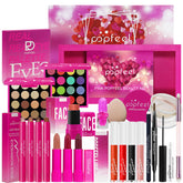 BONNIE CHOICE hot pink all-in-one makeup kit bag for travel organization.