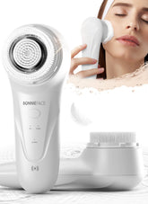 BONNIEFACE sonic cleansing brush tabletop view demonstrates an effortless daily ritual