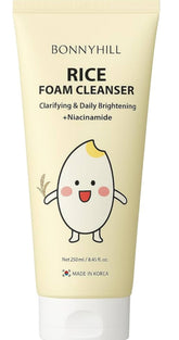 Bonny Hill Rice Foam Cleanser packaging with a playful rice character inviting daily use.