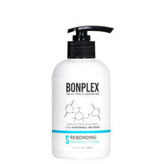 BONPLEX Rebonding Shampoo bottle close-up for damaged hair care.