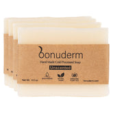 Bonuderm unscented soap bar pack for sensitive skin offers fragrance-free cleansing.