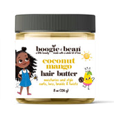 Boogie and Bean Hair Styling Creme bottle pour demonstrates easy application for kids' hair care benefits
