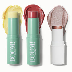 BOOM! by Cindy Joseph Boomstick Trio Rose Nude blush stick on cheeks for a natural tint