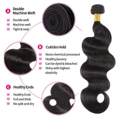 Boopwine body wave bundles 14 inch weft for smooth blends and styling flexibility