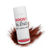 BOOST N BLEND hair fibers cover thinning areas with natural texture.