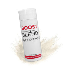 Boost N Blend scalp concealer bottle dispensing for quick thinning-area coverage.