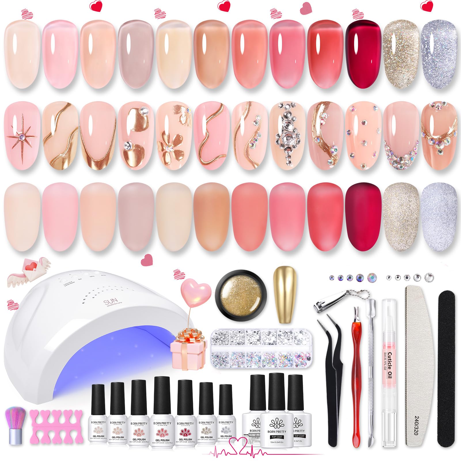 Born Pretty jelly gel kit with UV lamp for at-home manicures