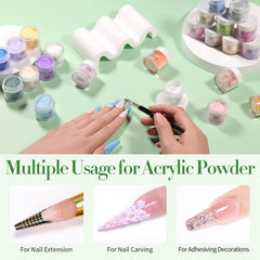 Born Pretty nude pink acrylic powder, soft tones for natural-looking extensions.