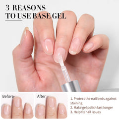 Born Pretty Base Gel application on nails creates a solid foundation