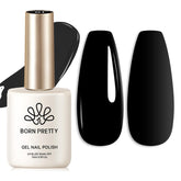 Born Pretty black gel polish 15ml bottle for bold DIY manicure and long-lasting color.