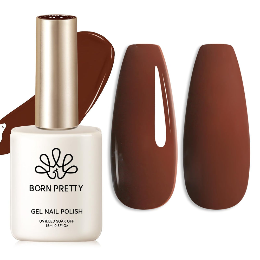 Born Pretty Brown Chocolate gel polish bottle in rich mocha shade for salon-grade manicure