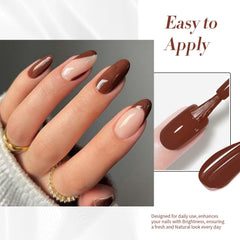 Born Pretty Brown Chocolate gel polish application close-up showing smooth color
