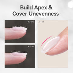 Close-up of Born Pretty Builder Gel applied to create nail apex and structure.