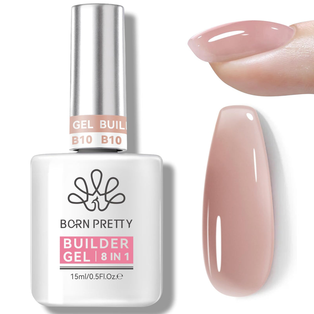 Born Pretty Builder Gel bottle shows a smooth base for at-home nail extensions.