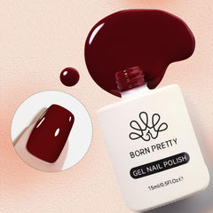Born Pretty burgundy gel nail polish brush applying smooth color